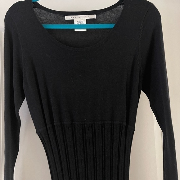 Max Studio Black Ribbed Knit Midi Dress - Picture 4 of 5